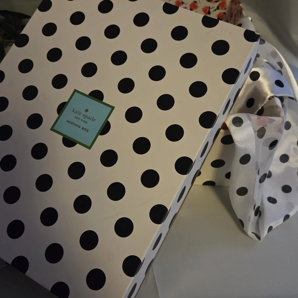 Kate Spade New York Polka Dot Nesting Storage Box Floral Interior Desk Organizer